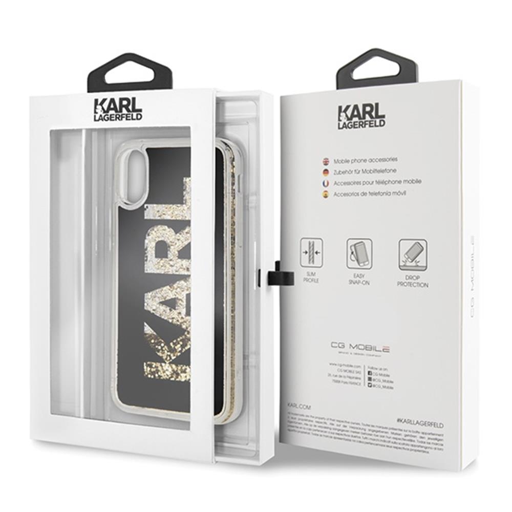 Karl Lagerfeld maska za iPhone X / XS KLHCPXKAGBK prozirna hard case Karl Logo