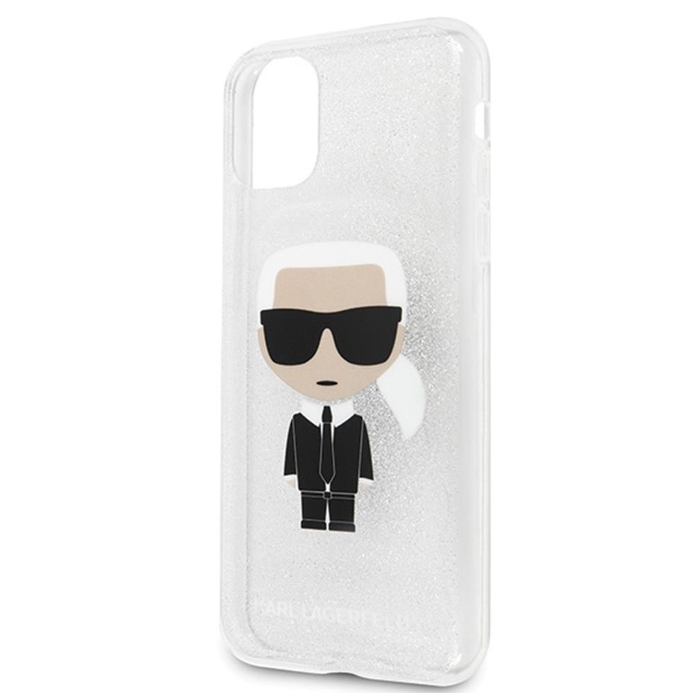 Karl Lagerfeld maska za iPhone 11 Pro Max KLHCN65TPUTRIKSL srebrna hard case Glitter Iconic Karl