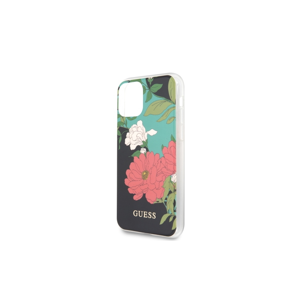 Guess maska za iPhone 11 Pro Max GUHCN65IMLFL01 crna hard case Flower Collection