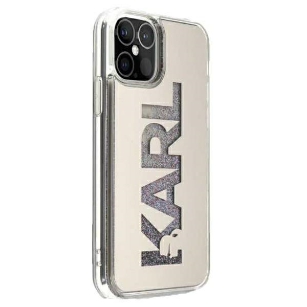 Karl Lagerfeld maska za iPhone 12 Pro Max 6,7" KLHCP12LKLMLGR srebrna hard case Mirror Liquid Glitter Karl