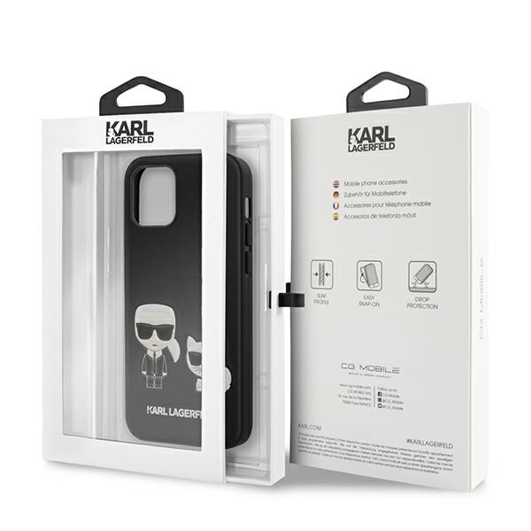 Karl Lagerfeld maska za iPhone 12 Mini 5,4" KLHCP12SPCUSKCBK crna hard case Iconic Karl & Choupette