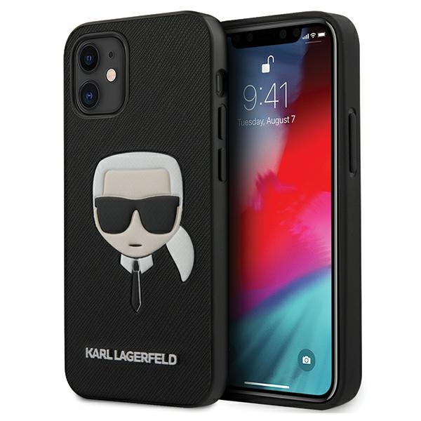 Karl Lagerfeld maska za iPhone 12 / 12 Pro 6,1" KLHCP12MSLFKBK crna hard case Silicone Iconic