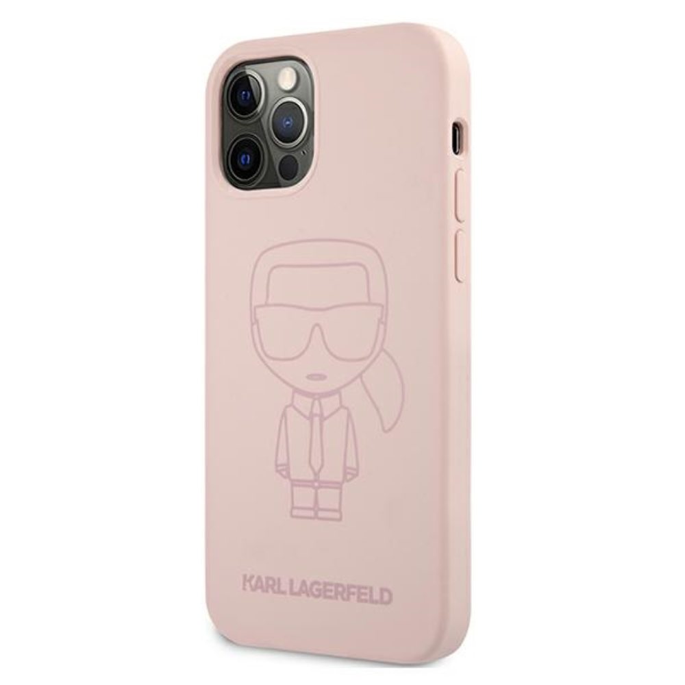 Karl Lagerfeld maska za iPhone 12 Pro Max 6,7" KLHCP12LSILTTPI roza hard case Silicone Iconic Outline