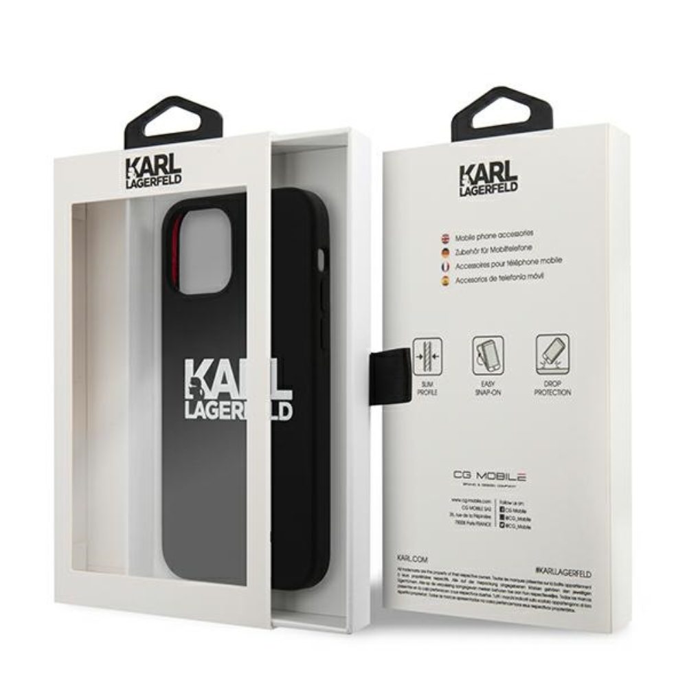 Karl Lagerfeld maska za iPhone 12 Mini 5,4" KLHCP12SSLKLRBK crna hard case Silicone Stack Logo