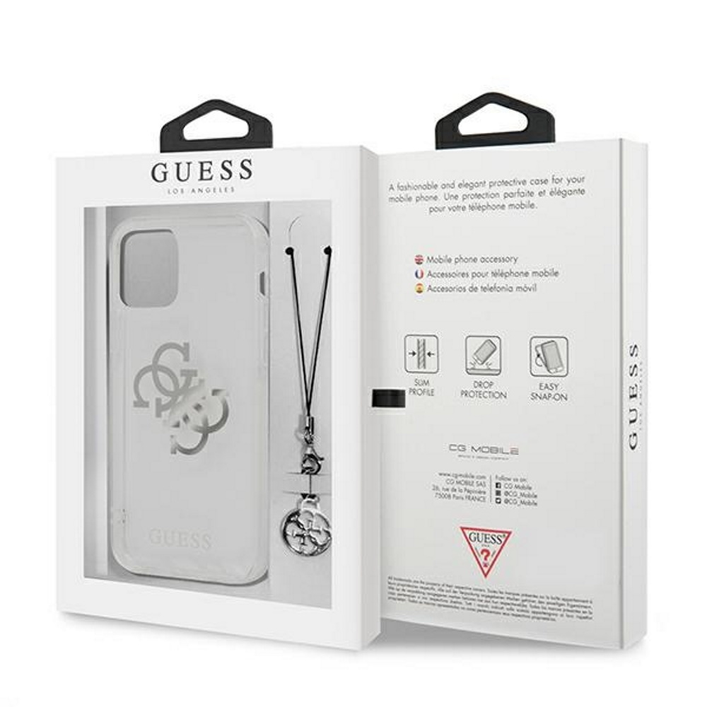 Guess maska za iPhone 12 / 12 Pro 6,1" GUHCP12MKS4GSI prozirna hard case 4G srebrna Charms Collection
