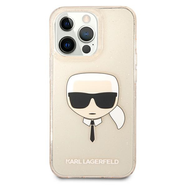 Karl Lagerfeld maska za iPhone 13 6,1" KLHCP13MKHTUGLGO zlatnahard case Glitter Karl`s Head