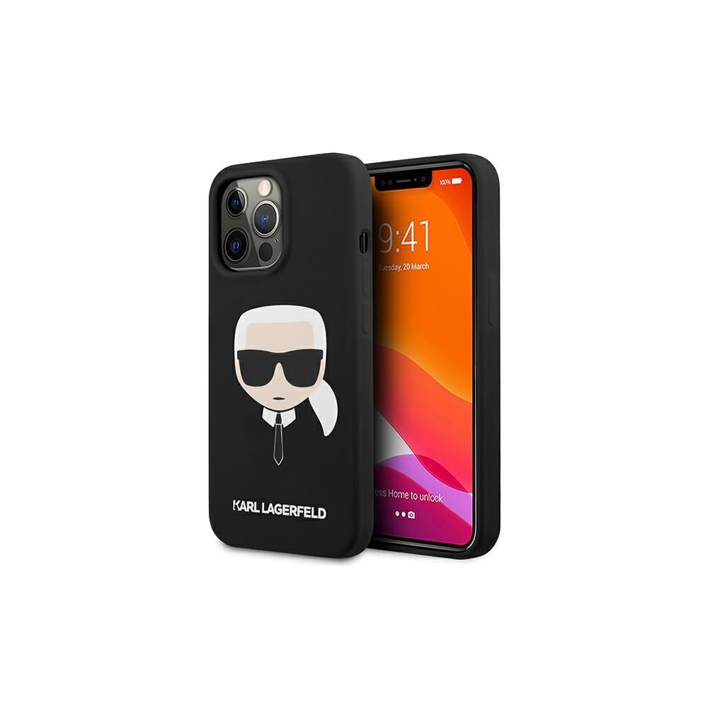 Karl Lagerfeld maska za iPhone 13 Mini 5,4" KLHCP13SSLKHBK crna hard case Silicone Karl`s Head