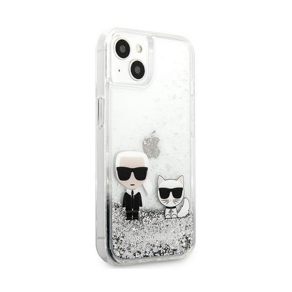 Karl Lagerfeld maska za iPhone 13 Mini 5,4'' KLHCP13SGKCS srebrna hard case Liquid Glitter Karl&Choupette