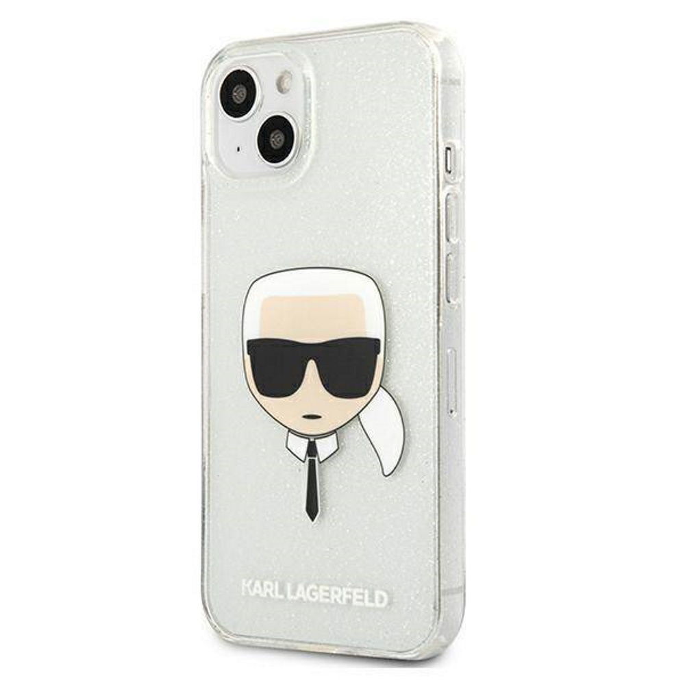 Karl Lagerfeld for iPhone 13 Pro / 13 6,1'' KLHCP13LKHTUGLS srebrna hard case Glitter Karl`s Head
