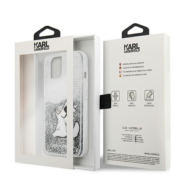 Karl Lagerfeld for iPhone 13 Pro Max 6,7'' KLHCP13XGCFS srebrna hard case Liquid Glitter Choupette Fun