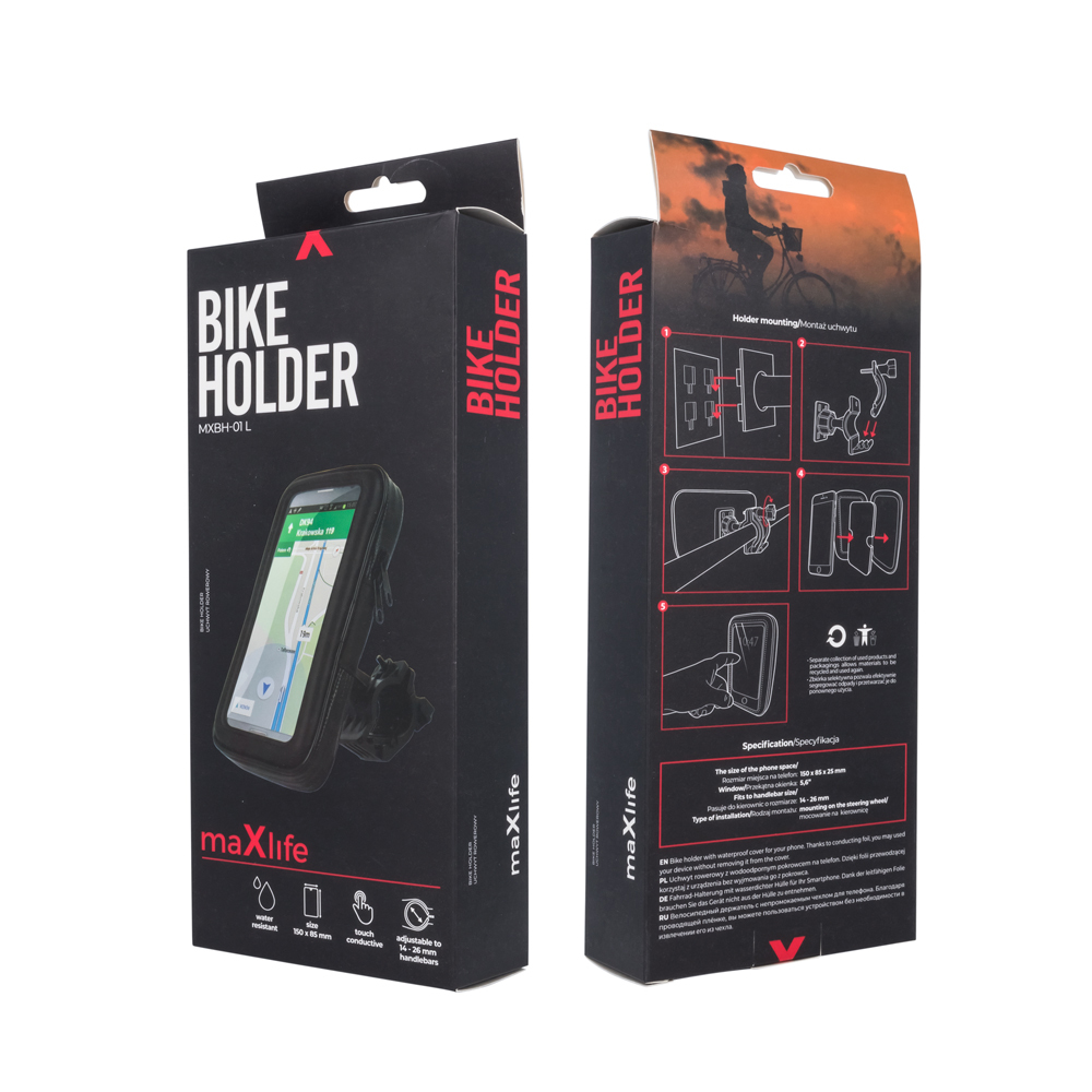 Maxlife držač za pametni telefon za bicikl MXBH-01 L crna