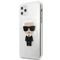 Karl Lagerfeld maska za iPhone 11 Pro Max KLHCN65TPUTRIKSL srebrna hard case Glitter Iconic Karl