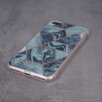 Geometric Marmur maska za iPhone 12 Mini 5,4" tamno plava