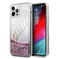 Guess maska za iPhone 12 Pro Max 6,7" GUHCP12LGLVSPI roza hard case Glitter Vintage Script Guess maska za iPhone 12 Pro Max 6,7" GUHCP12LGLVSPI roza hard case Glitter Vintage Script