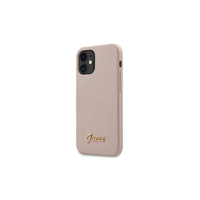Guess maska za iPhone 12 Pro Max 6,7" GUHCP12LLSLMGLP light roza hard case Silicone Script zlatnaLogo Guess maska za iPhone 12 Pro Max 6,7" GUHCP12LLSLMGLP light roza hard case Silicone Script zlatnaLogo