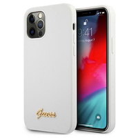 Guess maska za iPhone 12 / 12 Pro 6,1" GUHCP12MLSLMGWH white hard case Silicone Metal Logo Script Guess maska za iPhone 12 / 12 Pro 6,1" GUHCP12MLSLMGWH white hard case Silicone Metal Logo Script
