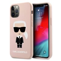 Karl Lagerfeld maska za iPhone 12 Pro Max 6,7" KLHCP12LSLFKPI light roza hard case Silicone Iconic Karl Lagerfeld maska za iPhone 12 Pro Max 6,7" KLHCP12LSLFKPI light roza hard case Silicone Iconic