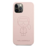Karl Lagerfeld maska za iPhone 12 / 12 Pro 6,1" KLHCP12MSILTTPI roza hard case Silicone Iconic Outline