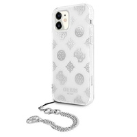 Guess maska za iPhone 12 Pro Max 6,7" GUHCP12LKSPESI srebrna hard case Peony Chain Collection