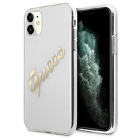 Guess maska za iPhone 12 Pro Max 6,7" GUHCP12LKTRSVGO prozirna hard case Vintage Script zlatna Guess maska za iPhone 12 Pro Max 6,7" GUHCP12LKTRSVGO prozirna hard case Vintage Script zlatna