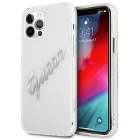 Guess maska za iPhone 12 Pro Max 6,7" GUHCP12LKTRSVSI prozirna hard case Vintage Script srebrna Guess maska za iPhone 12 Pro Max 6,7" GUHCP12LKTRSVSI prozirna hard case Vintage Script srebrna
