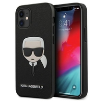 Karl Lagerfeld for iPhone 13 6,1'' KLHCP13MSAKHBK crna hard case Saffiano Ikonik Karl`s Head
