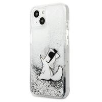 Karl Lagerfeld for iPhone 13 6,1'' KLHCP13MGCFS srebrna hard case Liquid Glitter Choupette Fun