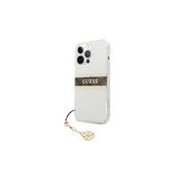 Guess maska za iPhone 13 Mini 5,4'' GUHCP13SKB4GBR prozirna hard case 4G smeđa Strap Charm Guess maska za iPhone 13 Mini 5,4'' GUHCP13SKB4GBR prozirna hard case 4G smeđa Strap Charm