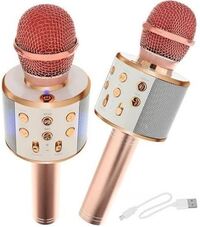 Bežični Bluetooth karaoke mikrofon - pink