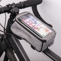 Vodootporna torbica za pametni telefon za bicikl siva