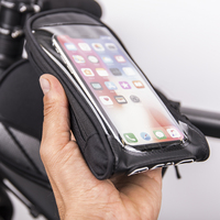 Vodootporna torba za bicikl sa uklonivim pretincem za pametni telefon crna